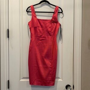Elegant pink satin Sleeveless Dress - size 8